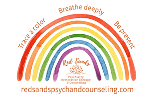 Sensory Watercolor Rainbow Breathing Sticker - Custom Logo 3"