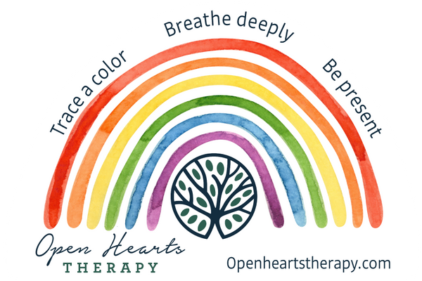 Sensory Watercolor Rainbow Breathing Sticker - Custom Logo 3"