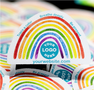 Sensory Watercolor Rainbow Breathing Sticker - Custom Logo 3"
