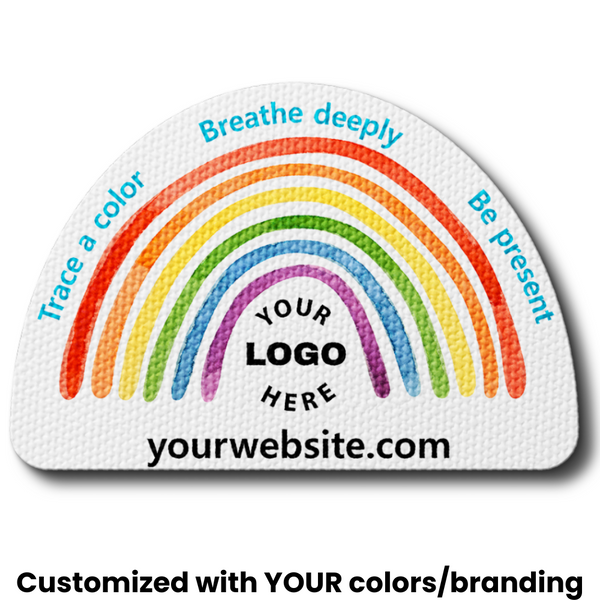Sensory Watercolor Rainbow Breathing Sticker - Custom Logo 3"