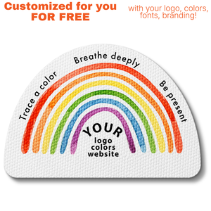 Sensory Watercolor Rainbow Breathing Sticker - Custom Logo 3"