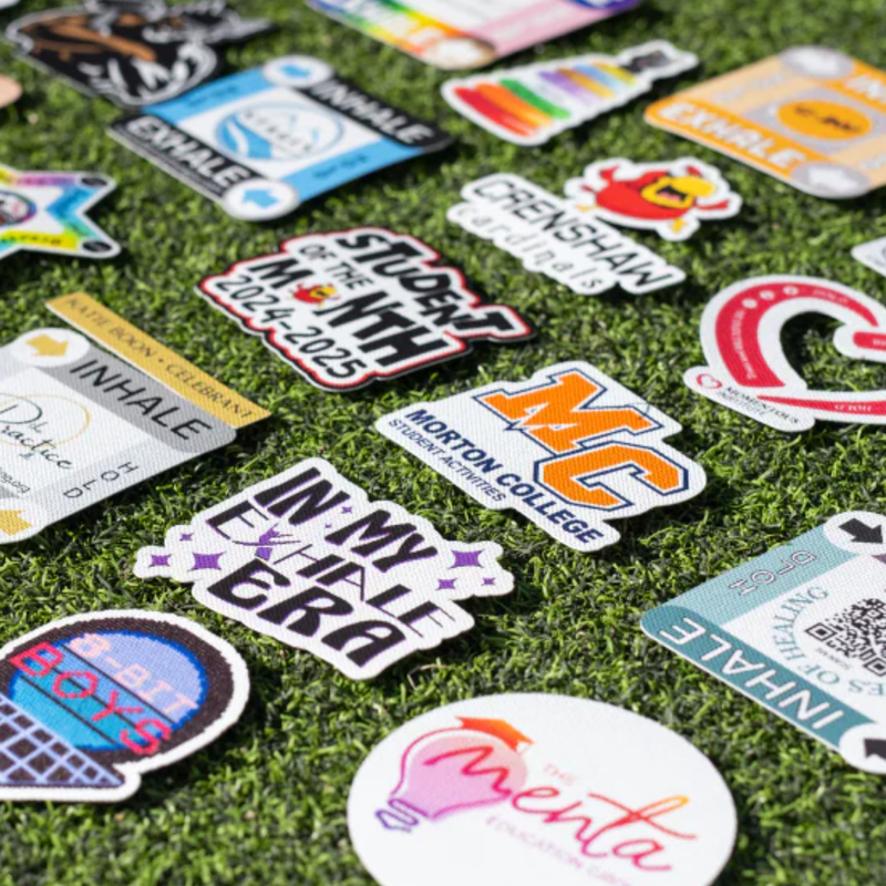 Customer artwork printed on textured stickers