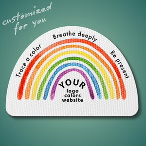 Sensory Watercolor Rainbow Breathing Sticker - Custom Logo 3"