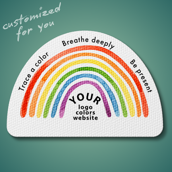 Sensory Watercolor Rainbow Breathing Sticker - Custom Logo 3"