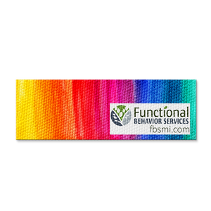 Custom logo sticker strip example for behavior services professional branding