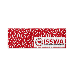 Custom logo sticker strip design example with patterned background