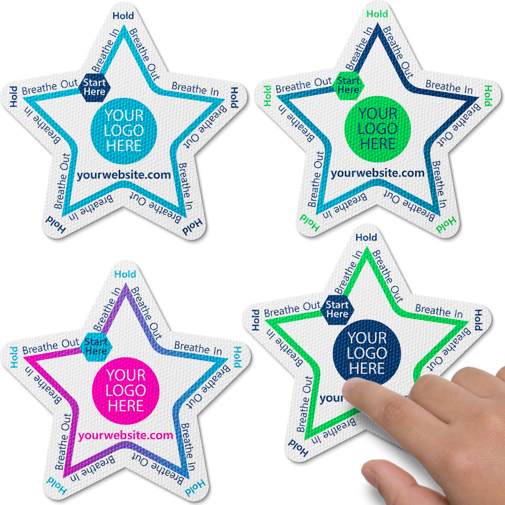 Sensory Star Outline Breathing Sticker - Custom Logo 3"