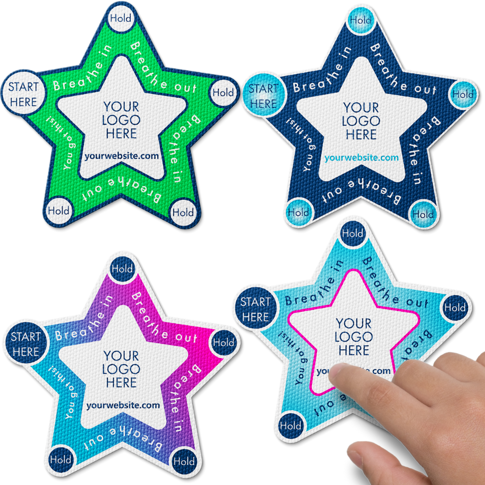 Textured Breathing Star Sticker - Custom Logo 3"