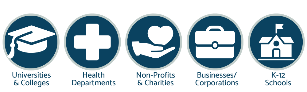 Perfect for use in universities and colleges, health departments, non profits and charities, businesses and corporations, and k 12 schools