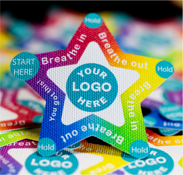 Textured Breathing Star Sticker - Custom Logo 3"