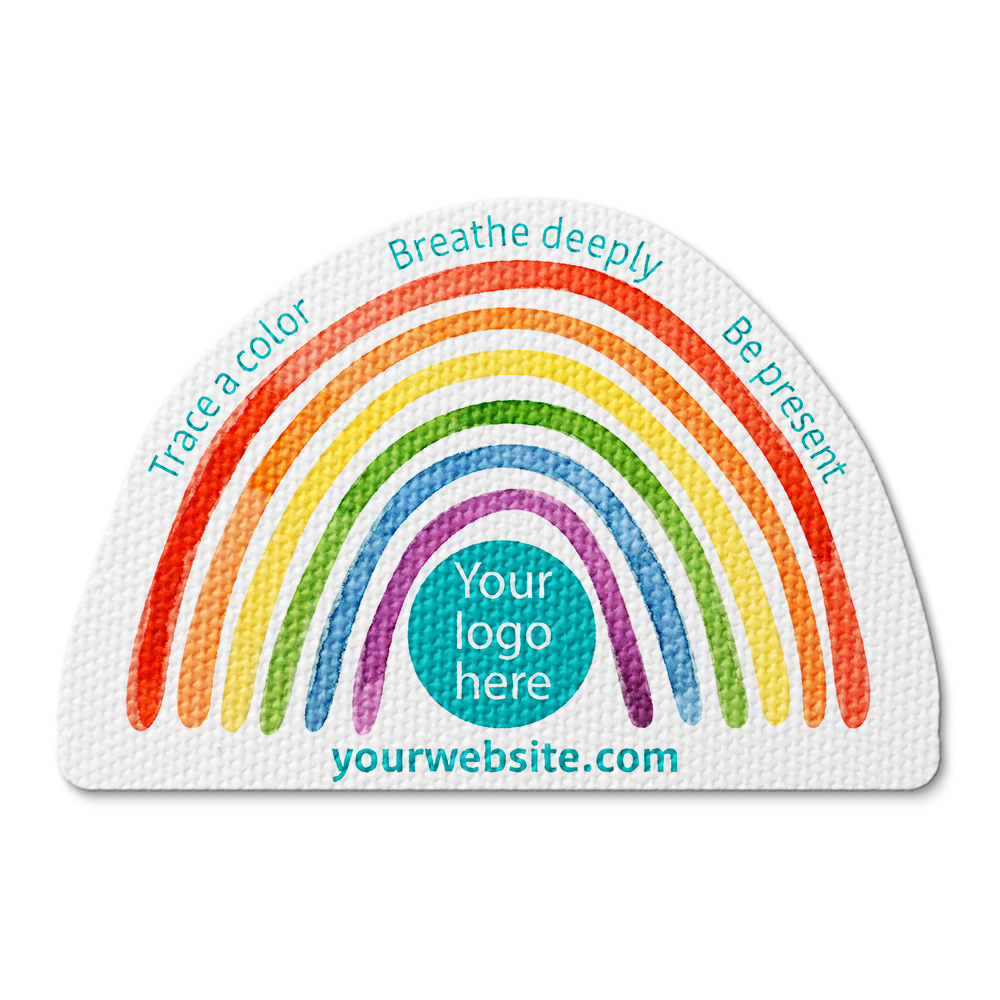 Sensory Watercolor Rainbow Breathing Sticker - Custom Logo 3"